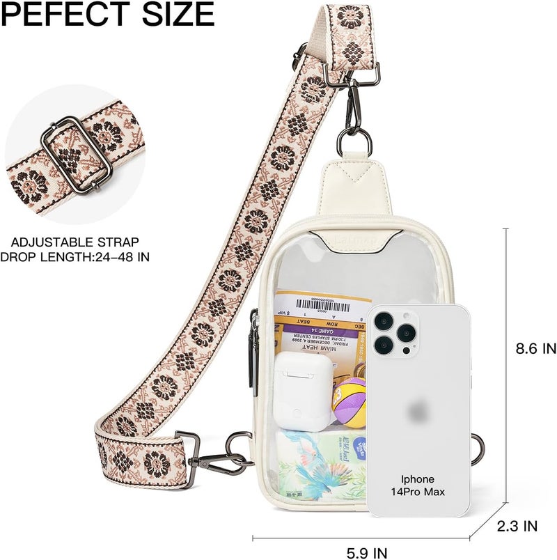 LATMAP DOUBLE ZIP Clear bags Stadium Approved Crossbody Sling Bag Fanny Pack Purses for Women Men Belt bag for Stadium Events - Image 3